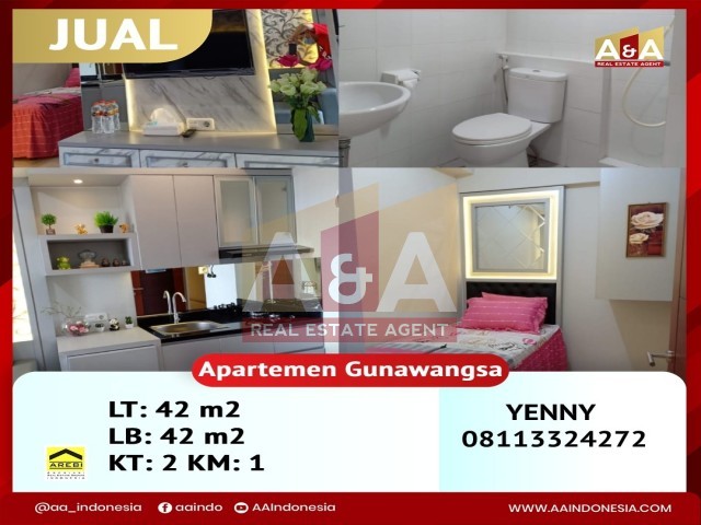 Apartemen Gunawangsa Tidar dengan 2 Kamar Tidur dan 1 Kamar Mandi - Image 1
