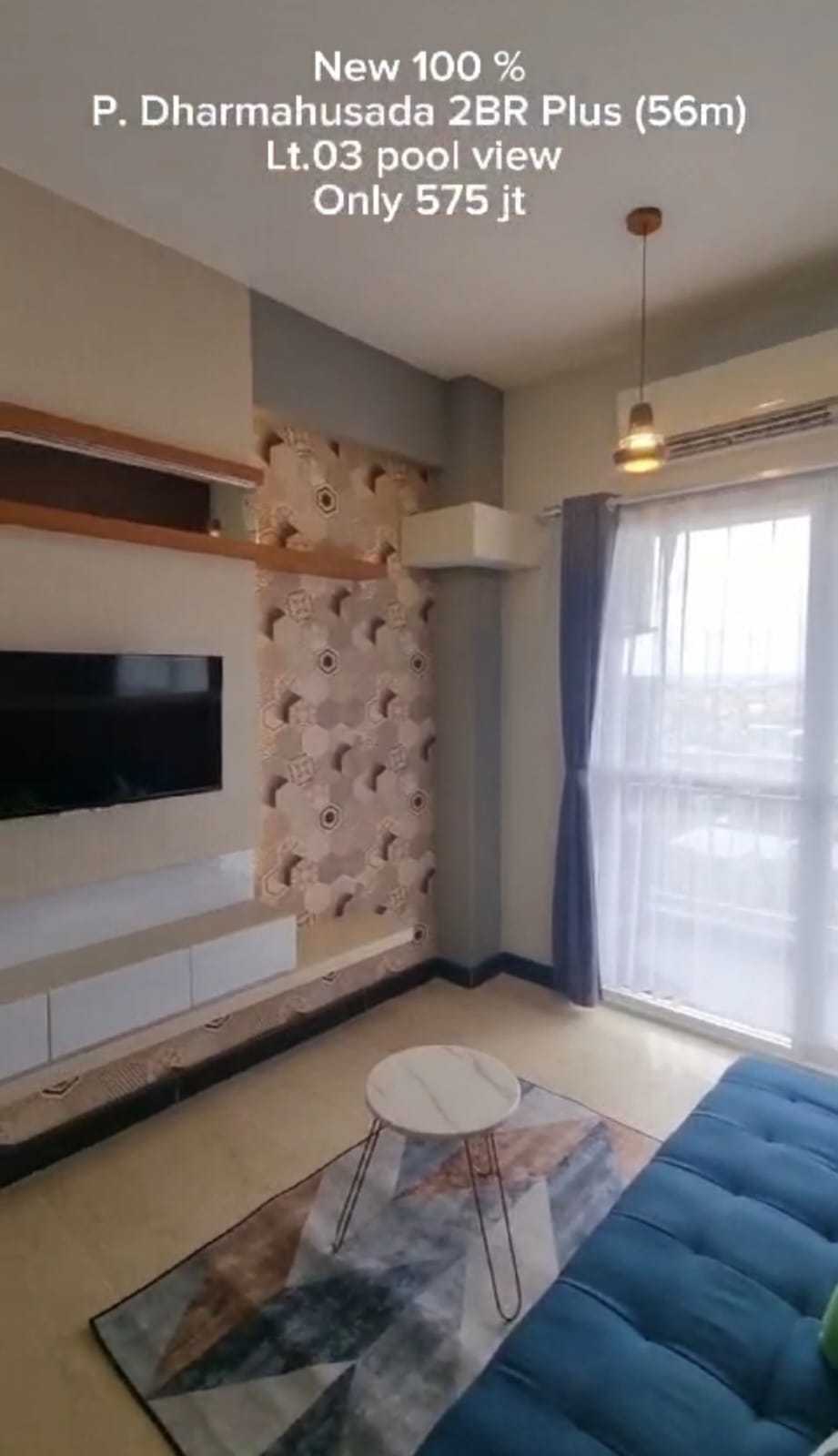 Apartemen 2BR Baru Furnish Murah Puncak Dharmahusada Surabaya - Thumbnail 4