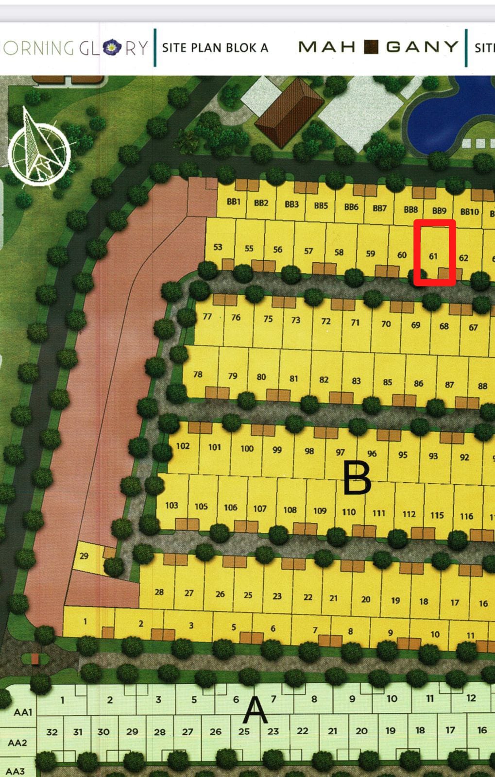 Dijual Kavling blok B - 61, Graha Natura, Surabaya Barat - Image 1