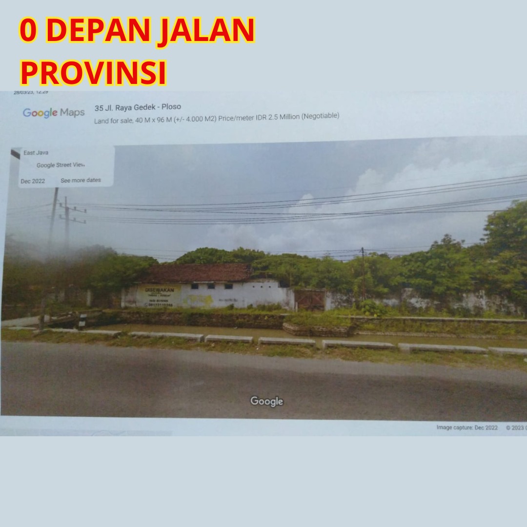 Dijual Tanah Butuh Cepat Lokasi Strategis di Raya Brantas Jati Mawo Ploso Jombang - Thumbnail 3