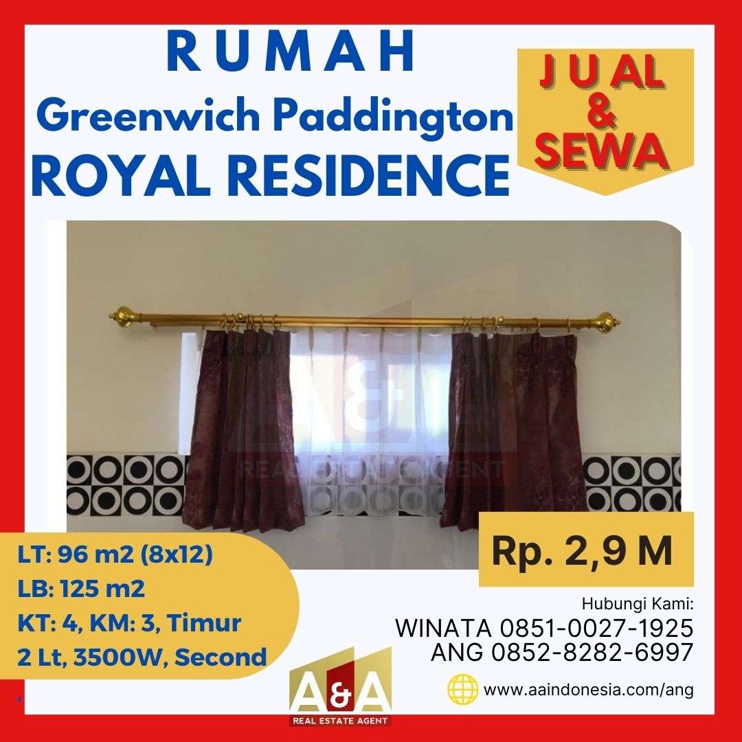 Rumah 2 Lantai Greenwich Paddington Royal Residence Surabaya - Image 1