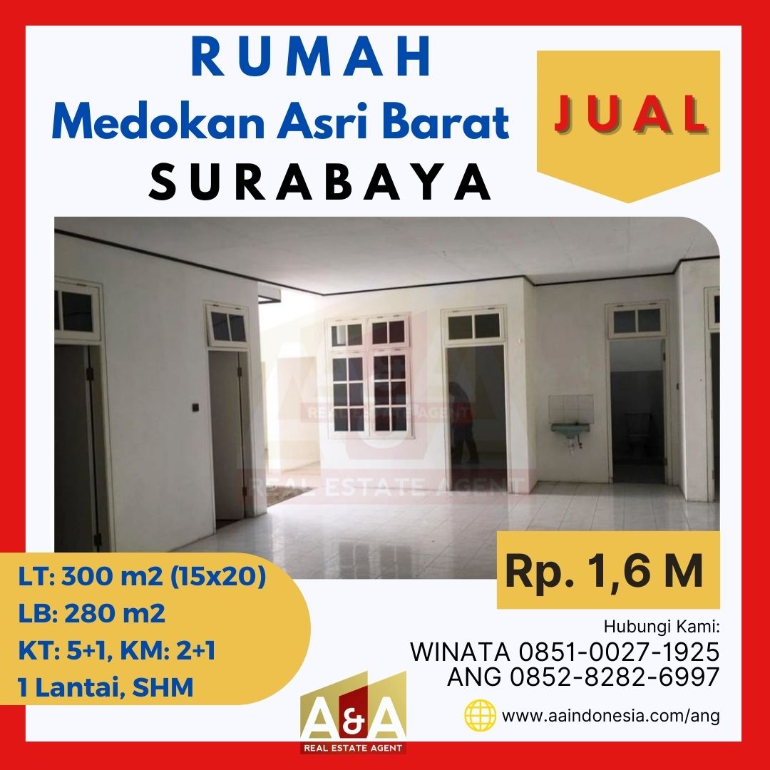 Rumah 1 Lantai Medokan Asri Barat Surabaya - Image 1