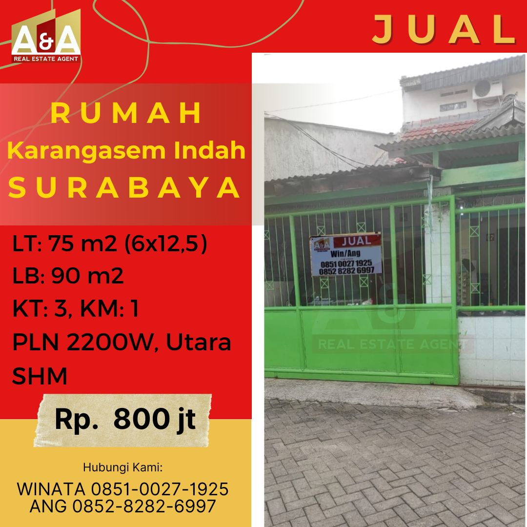 Rumah Murah Di Bawah 1 M Karang Asem Surabaya - Image 1