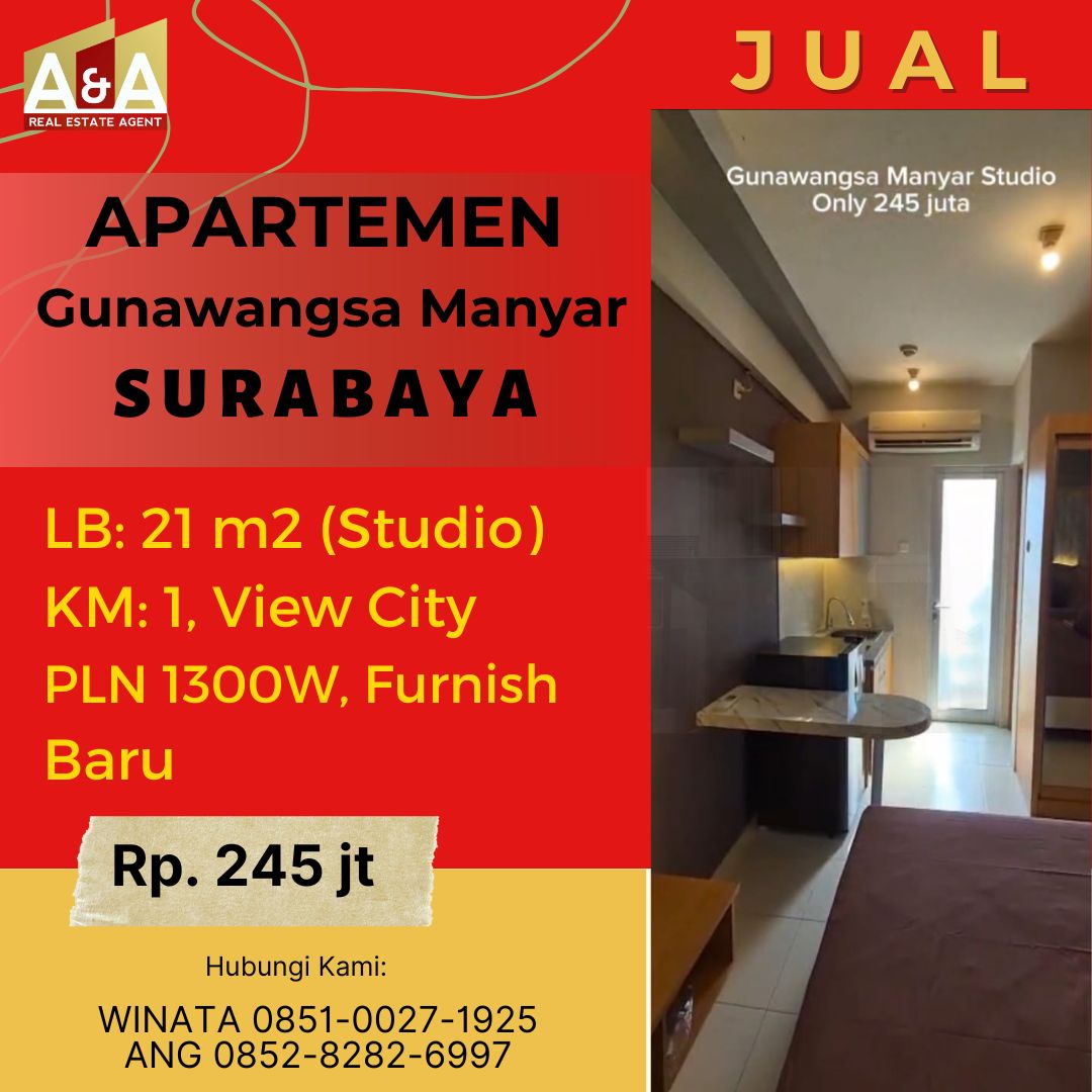 Dijual Apartemen Baru Murah Furnish di Gunawangsa Manyar Surabaya - Image 1