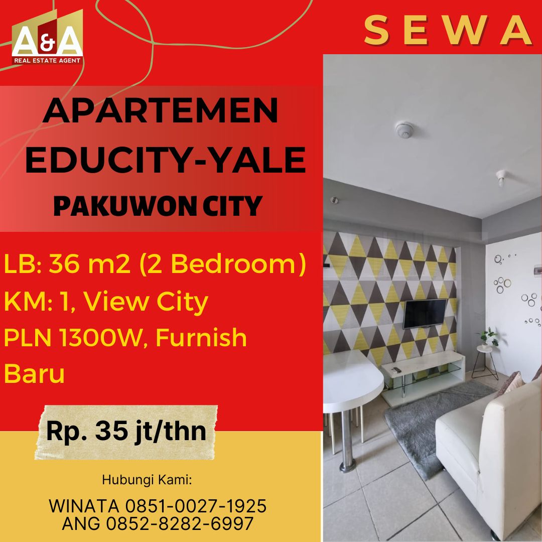 Disewakan Apartemen Baru Furnish di Educity Pakuwon City Surabaya - Image 1