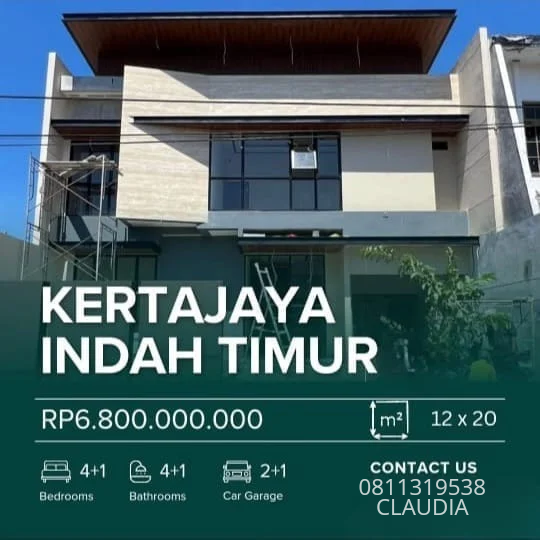 Dijual Rumah Minimalis Dekat Galaxy Mall di Kertajaya Indah Surabaya Timur - Image 1