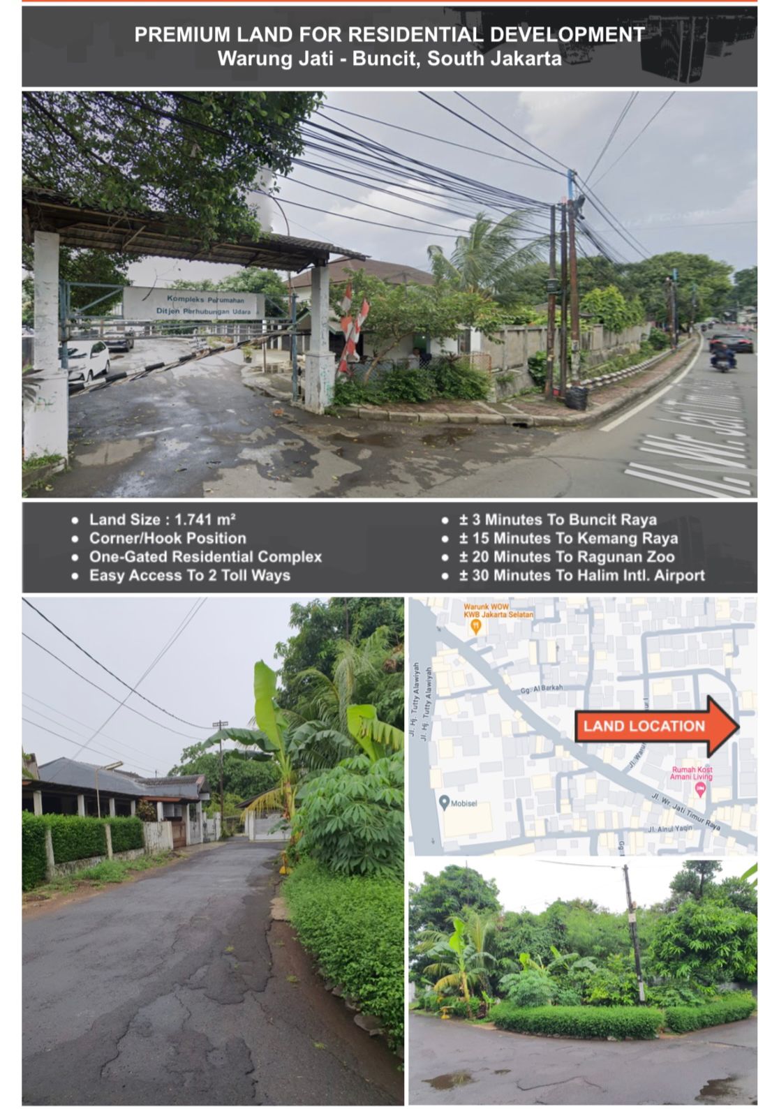 Dijual Tanah Residental di Kompleks Warung Buncit Jakarta Selatan - Image 1