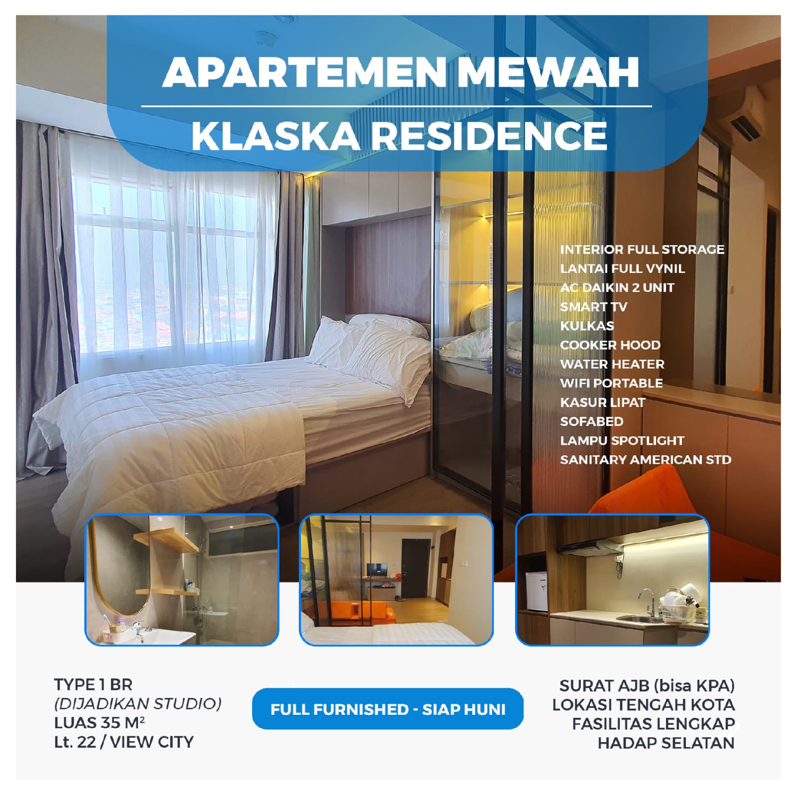 Dijual Apartemen di Klaska Surabaya Pusat - Image 1