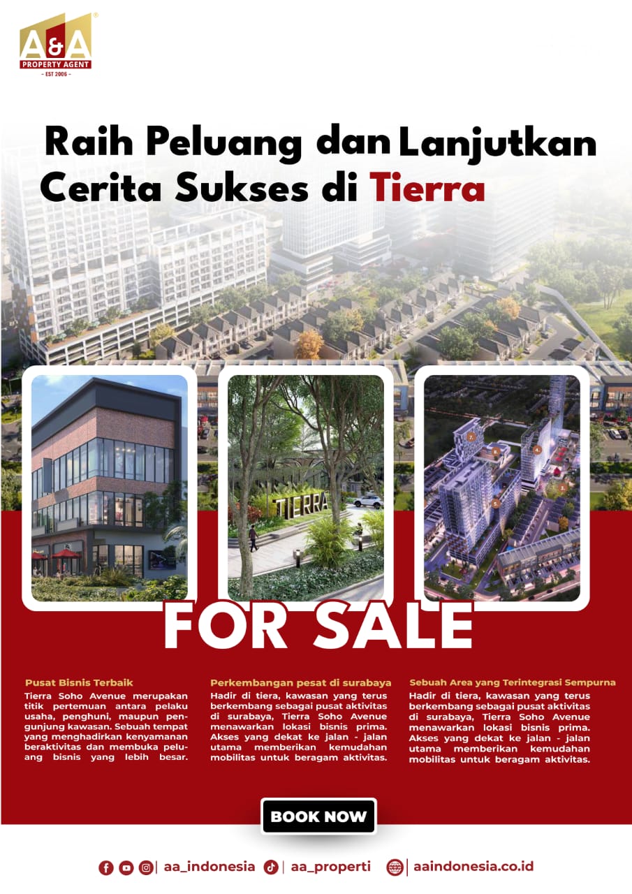 Dijual Ruko 3 lantai di Tierra Avenue by Intiland Darmo Harapan Surabaya Barat - Image 1