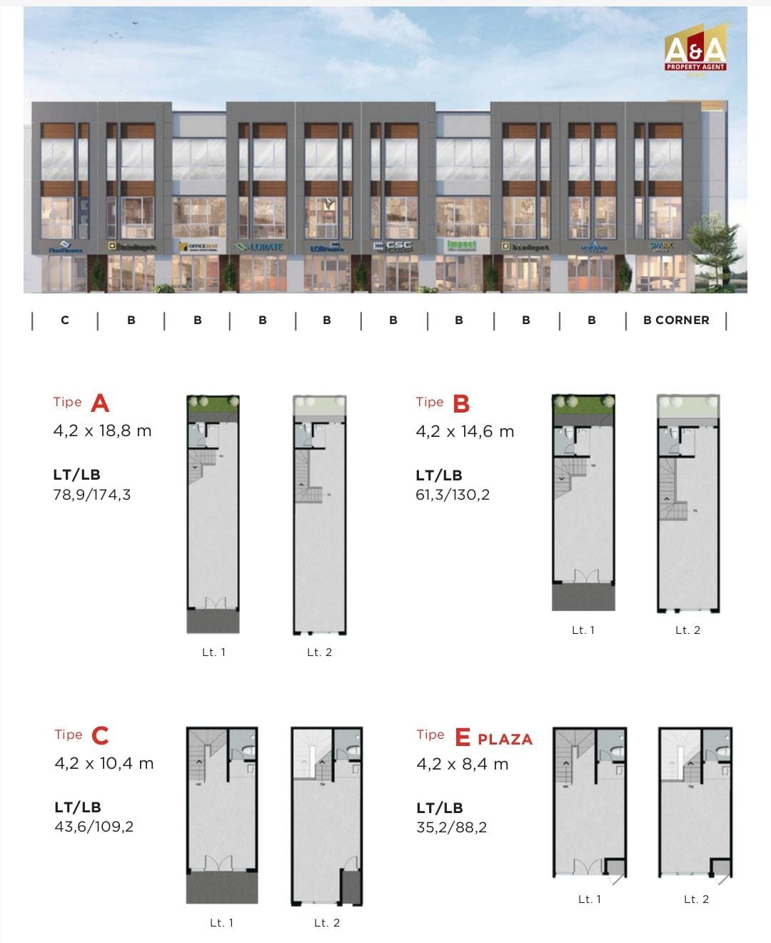 Dijual ruko 2 lantai di Plaza Segi 8 by Intiland Raya Sukomanunggal Surabaya Barat - Image 1