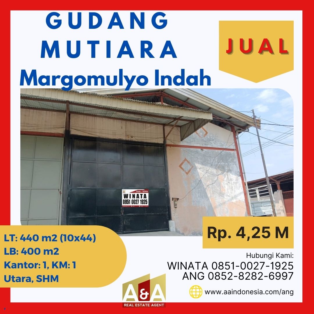 Dijual Gudang di Mutiara Margomulyo Indah Surabaya Barat - Image 1