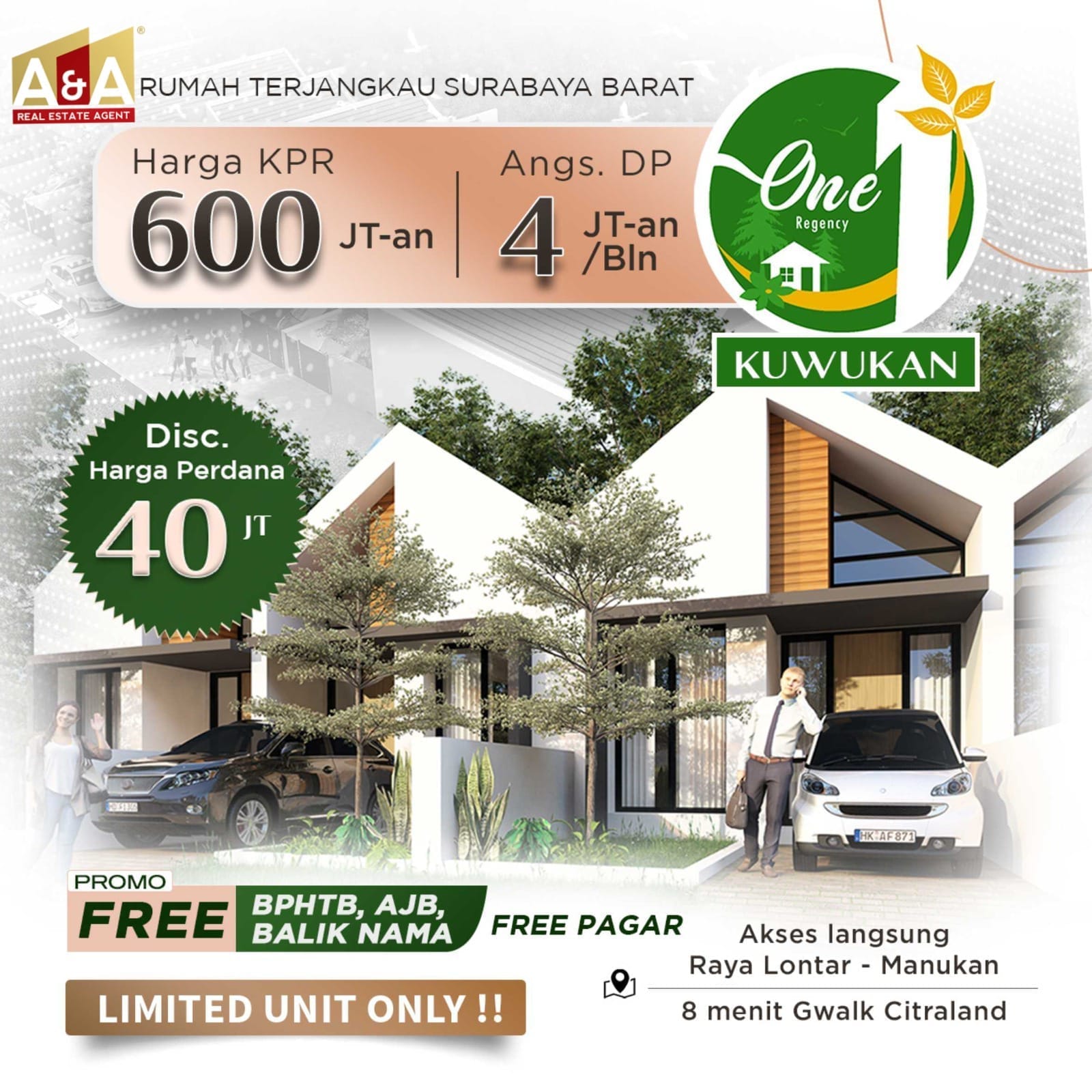 Dijual Rumah di Primary One Regency Kuwukan Surabaya Barat - Image 1