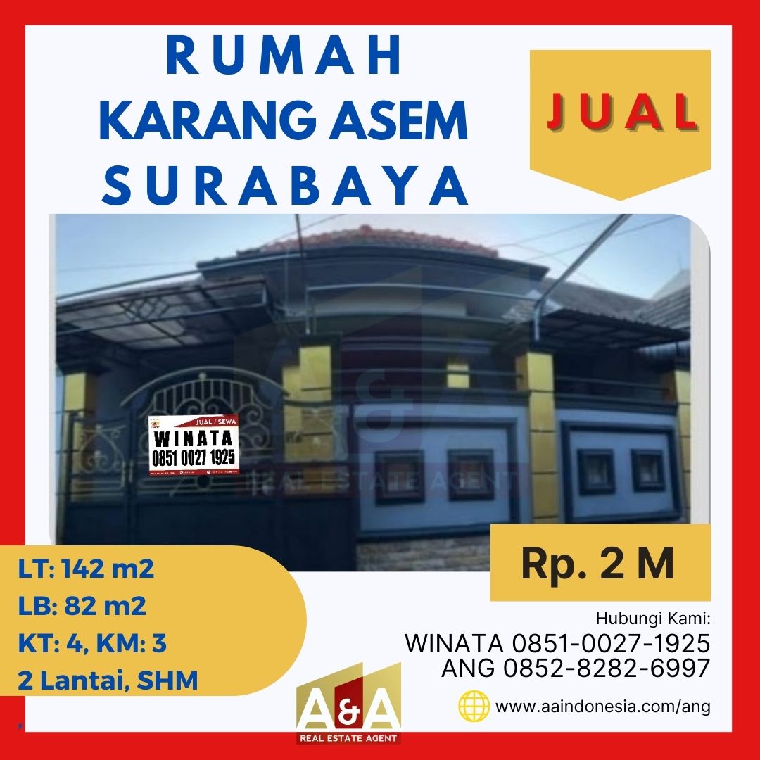 Dijual Rumah Murah 2 Lantai di Wilayah Karang Asem Surabaya Timur - Image 1