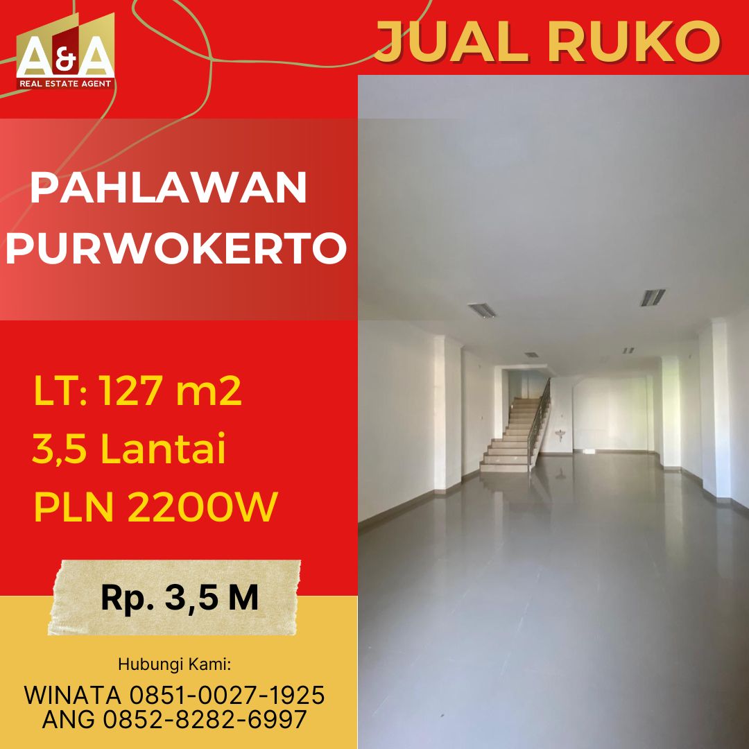 Dijual Ruko 3,5 Lantai Murah Strategis di Pahlawan Sawangan Kedungwuluh Purwokerto - Image 1
