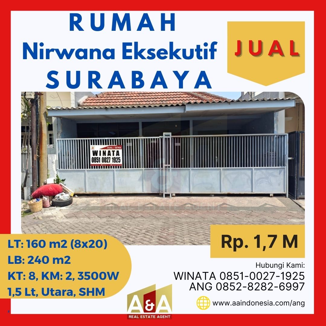Dijual Rumah 1,5 Lantai Murah Strategis Nirwana Eksekutif Surabaya Timur - Image 1