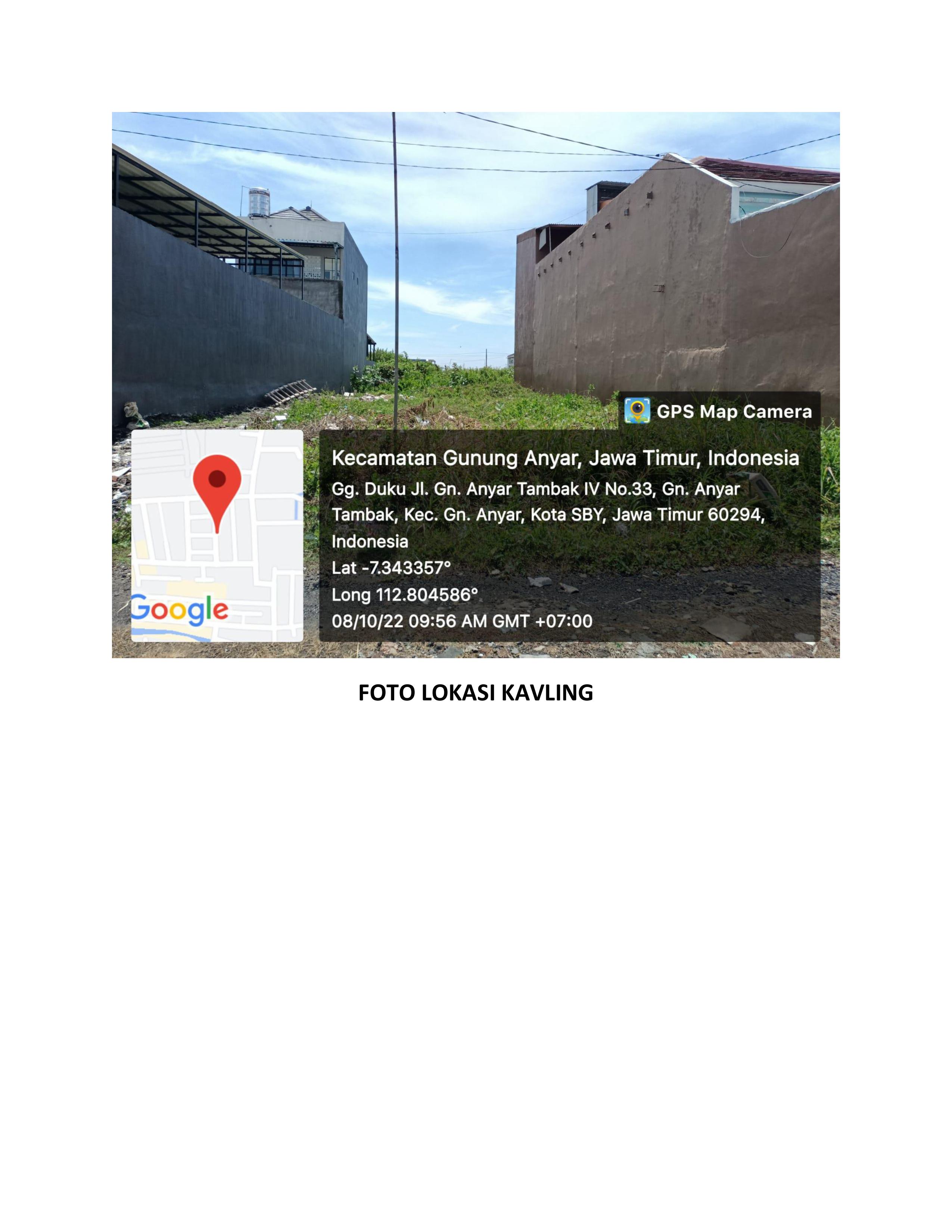 Jual Tanah Kavling di Gunung Anyar Tambak Surabaya Timur - Image 1