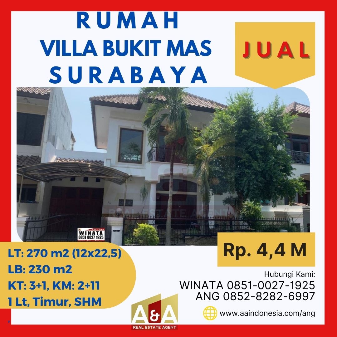 Rumah 1 Lantai Murah Strategis Villa Bukit Mas Surabaya - Image 1