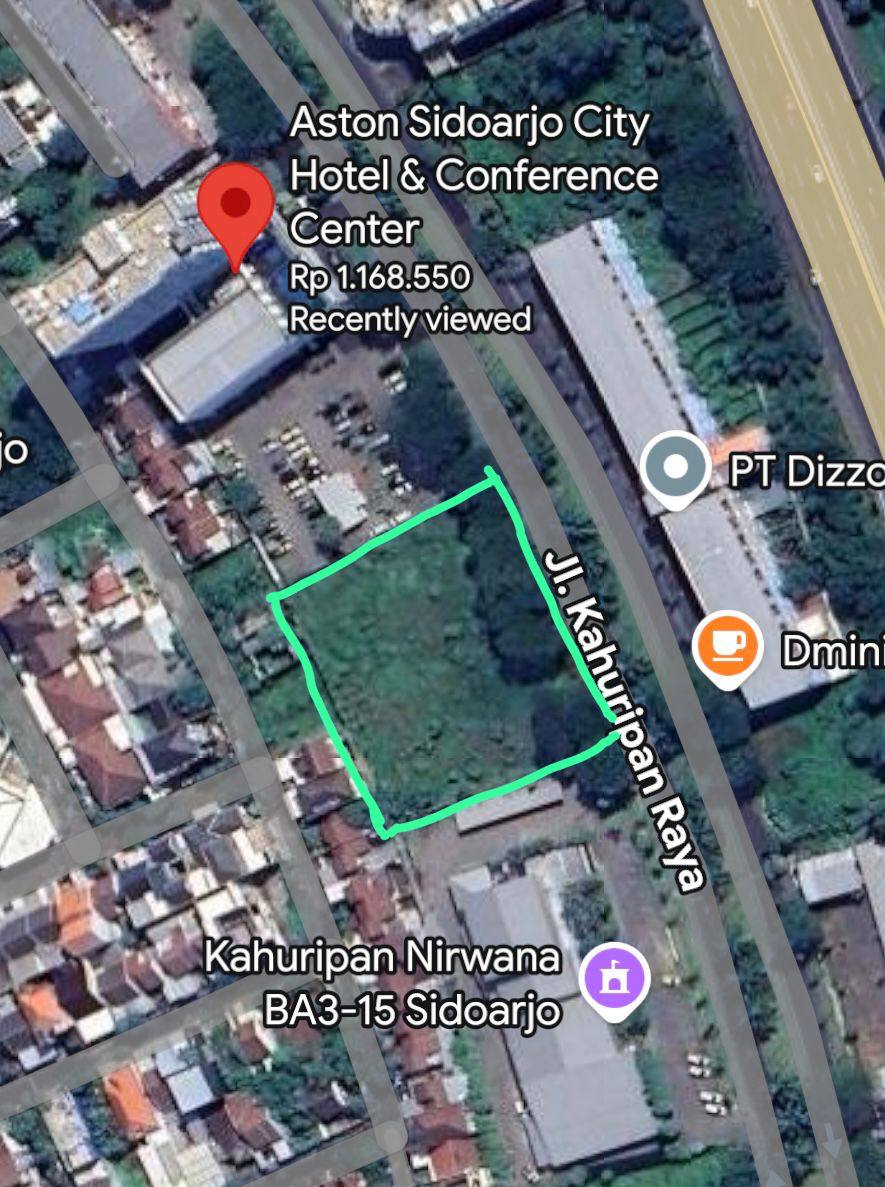 Dijual/Disewakan 2 Kavling Tanah Komersial Premium di Kahuripan Nirwana Sidoarjo - Image 1