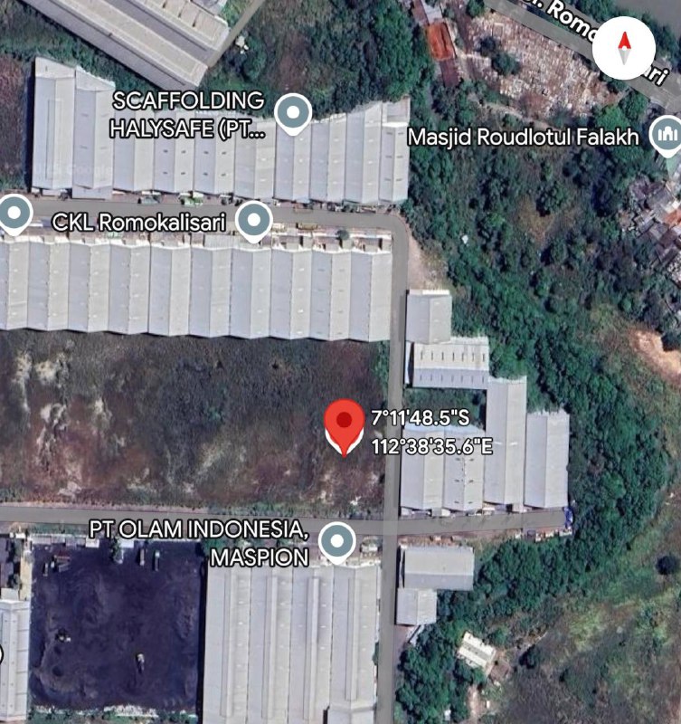 Dijual Tanah Cocok untuk Investasi/Industri di Romokalisari Surabaya Barat - Image 1