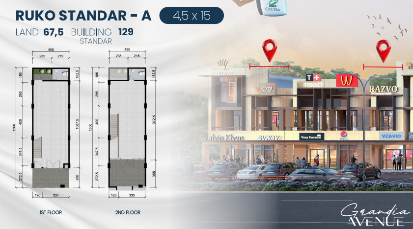 Dijual Ruko Baru Strategis di Grandia Avenue Citraland Utara Surabaya Barat - Thumbnail 2