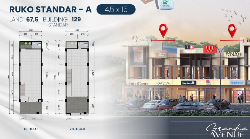 Dijual Ruko Baru Strategis di Grandia Avenue Citraland Utara Surabaya Barat - Image 1
