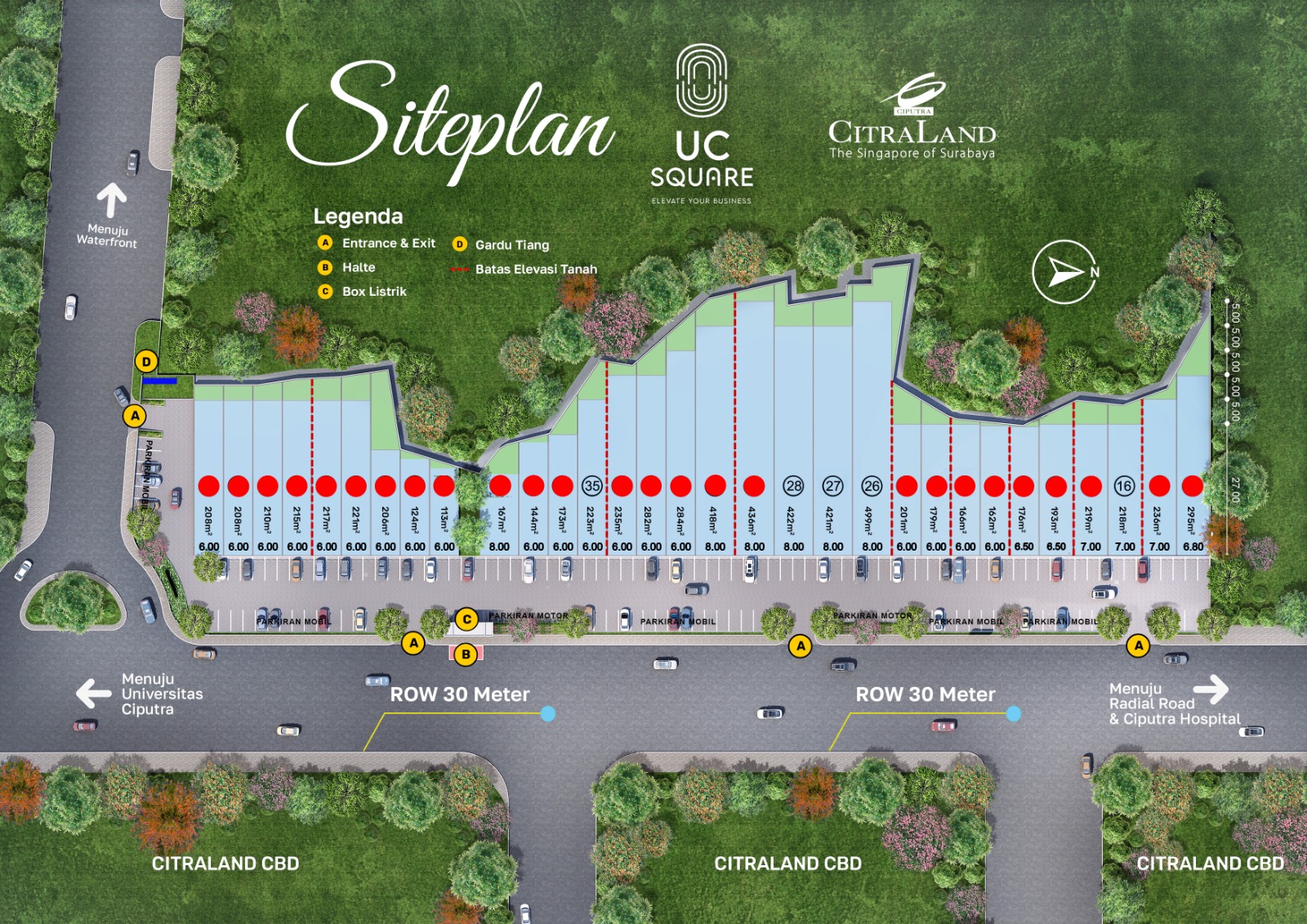 Dijual Tanah Kavling Komersial Strategis di Uc Square Citraland Surabaya Barat - Image 1