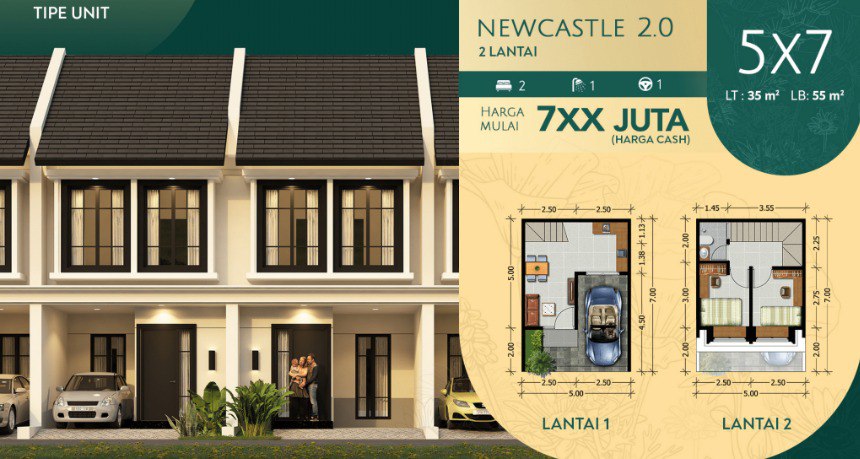 Dijual Rumah Baru 2 Lantai di Regency One Eastpoint Tahap 2 Surabaya Timur - Image 1
