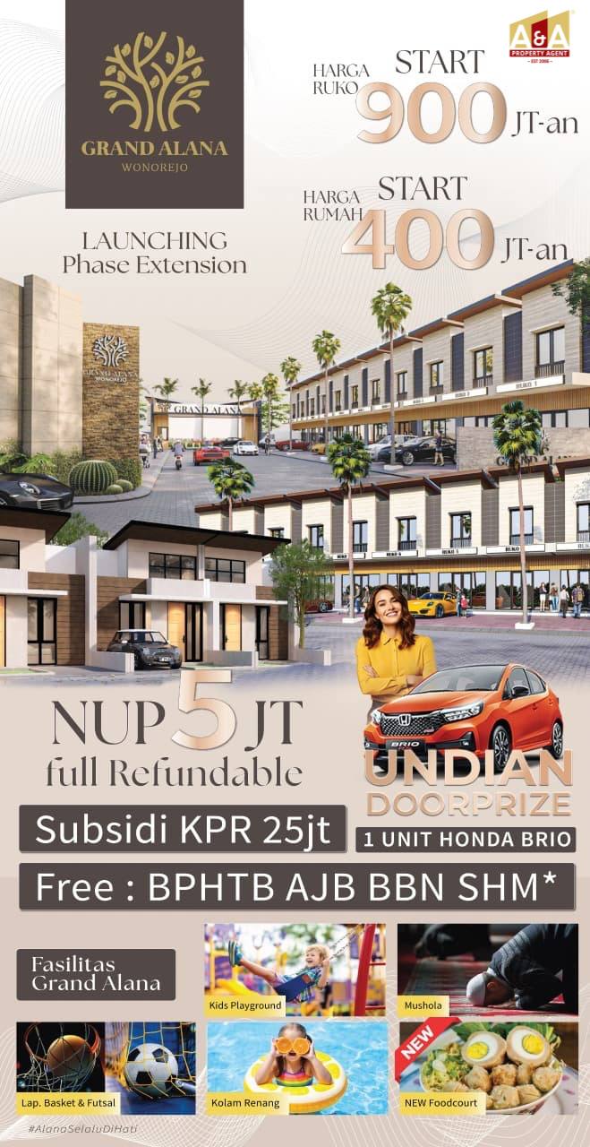 Dijual Rumah Baru di Kawasan Premium Grand Alana Wonorejo Surabaya Timur - Image 1