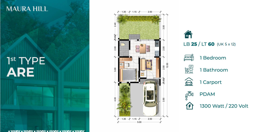 Dijual Rumah Baru Modern Minimalis di Maura Hill Gresik - Thumbnail 2