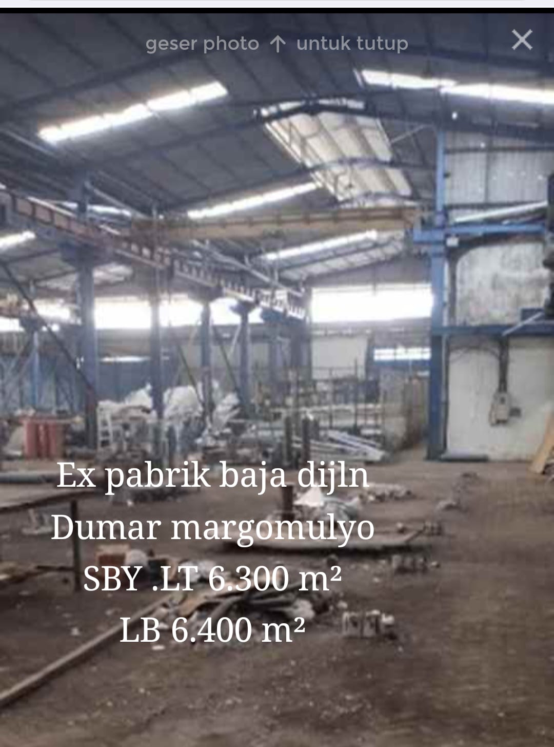 Jual Gudang Ex Pabrik Baja di Dumar Margomulyo Lokasi Strategis Surabaya Utara - Thumbnail 2