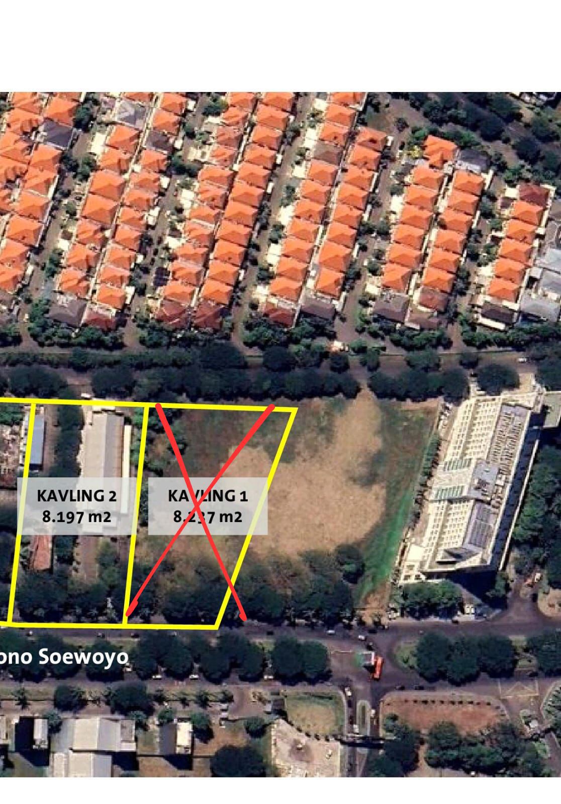 Dijual Tanah Kavling Komersial di Barat Graha Famili Surabaya Barat - Image 1