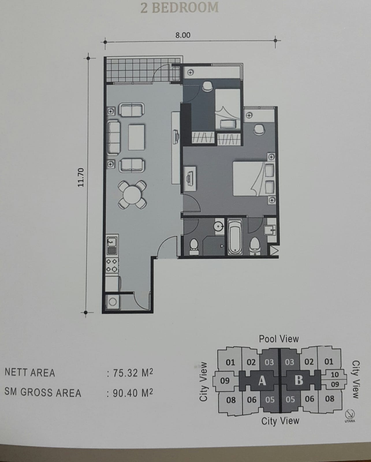 Jual / Sewa Unit Apartemen Trillium 2BR Siap Huni Lokasi Strategis Pusat Kota Surabaya - Thumbnail 2