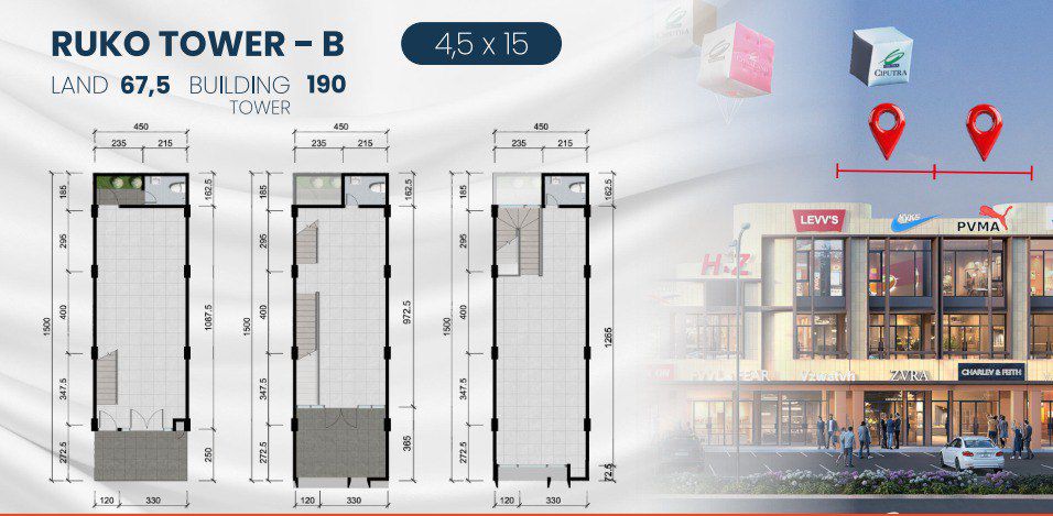 Dijual Ruko Baru 3 Lantai Grandia Avenue Lokasi Strategis di Citraland Utara Surabaya Barat - Image 1