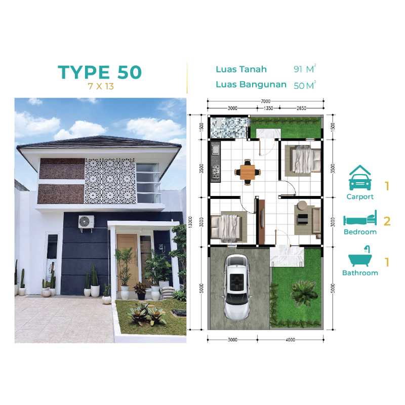 Dijual Rumah Baru di The Oso Waru Cluster The Trust Sidoarjo - Image 1