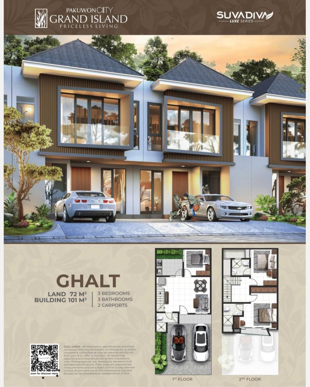 Dijual Rumah New Gress di Suvadiva 1 Pakuwon City Surabaya Timur - Image 1