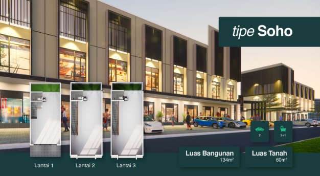 JUAL Ruko Baru Grand Nature Residence Waru Sidoarjo – Tipe SOHO 3 Lantai, Nyaman & Siap Usaha - Image 1