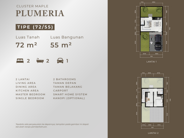 Dijual Rumah Baru Premium Nyaman di Cluster Maple Woodville Residence Sidoarjo - Thumbnail 2