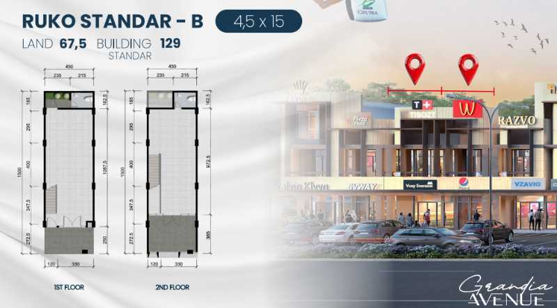 Dijual Ruko Baru Area Komersial Premium di Grandia Avenue Citraland Northwest Surabaya Barat - Thumbnail 2