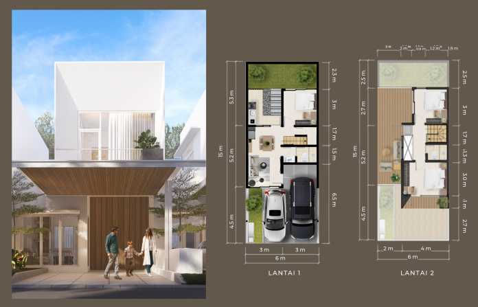 Dijual Rumah Baru Posisi Hook di Cluster Walnut Woodville Residence Sidoarjo - Thumbnail 2