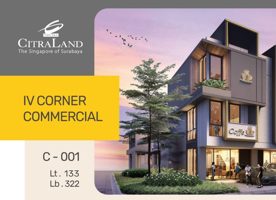 Dijual Ruko Baru Bagus Area Komersial di IV Corner Commercial Citraland Surabaya Barat - Image 1